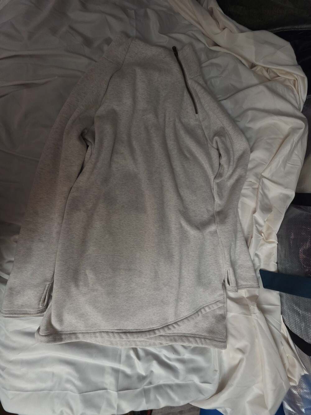 Athleta Cozy Karma Asym Sweatshirt Dress Size M Beige